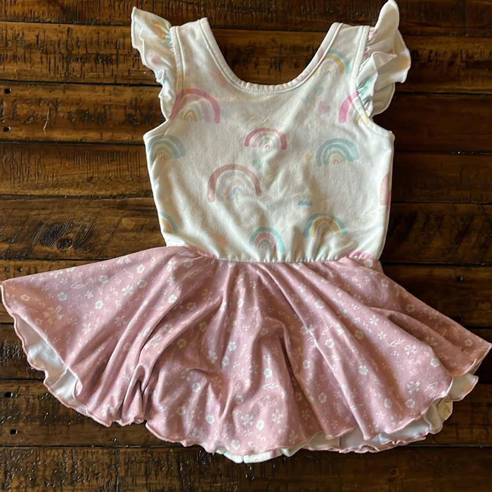 Cheeky Plum Rainbow Skirted Leotard